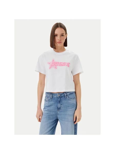 Guess T-shirt Boxy Fit bijela
