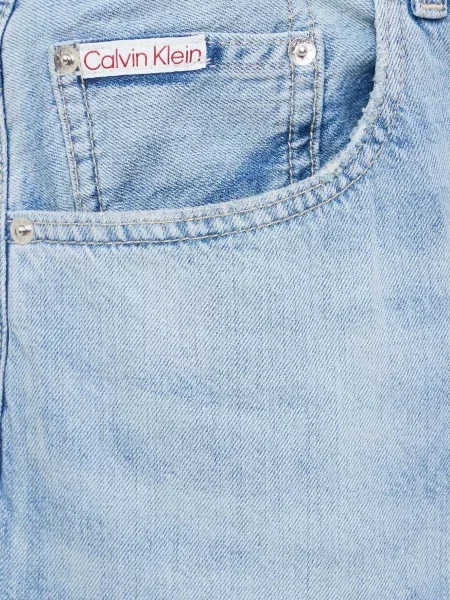 Лляні джинсові шорти Calvin Klein Jeans блакитні
