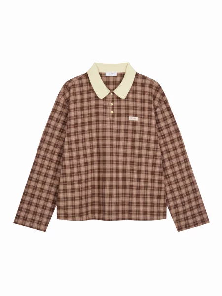 OH APRIL Tričko Diana nažloutlá tmavě hnědá