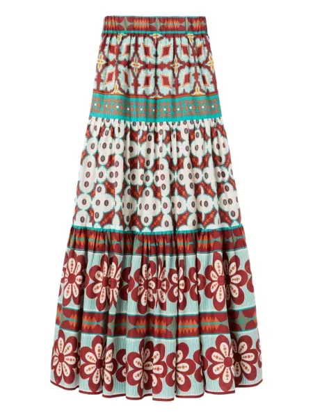 Maksi spódnica maxi La Doublej z nadrukiem biała