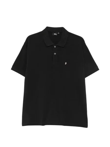 Tricou polo Stüssy cu autograf negru