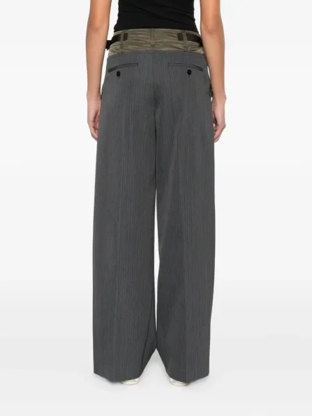 Pantaloni Sacai cu dungi gri