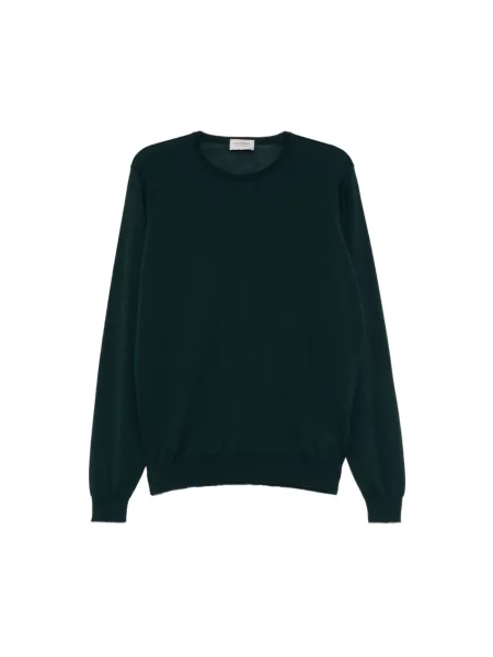 Sweter John Smedley z okrągłym dekoltem zielony
