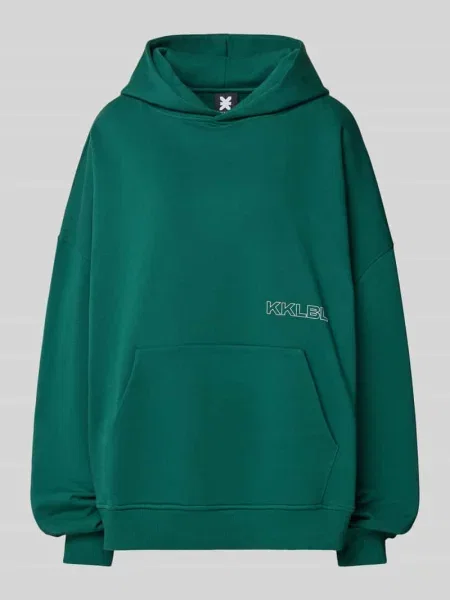 Bluza o kroju oversized z kapturem nadrukiem z logo i kieszenią kangurką Karo Kauer