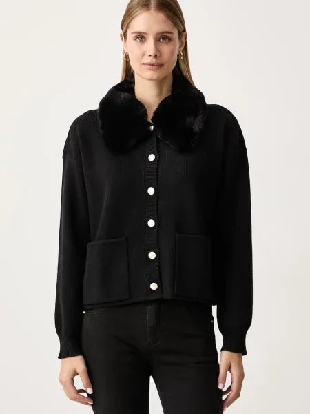Gaudi cardigan pentru femei cu vâscoză negru