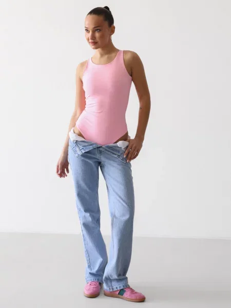 Боді Lilove бавона/спандекс рожевий