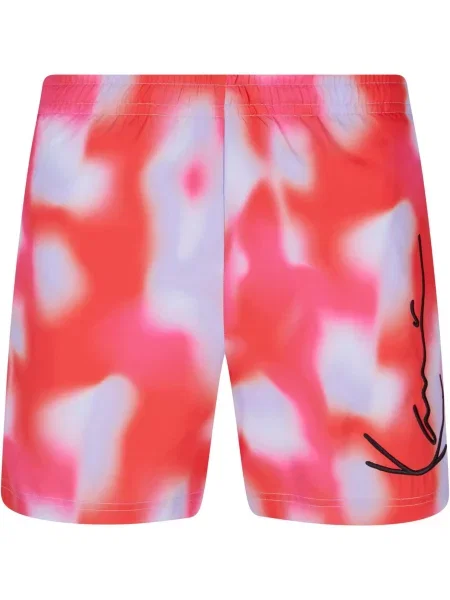 Karl Kani Pantaloni scurți apă albastru pastel / roz / roșu deschis negru