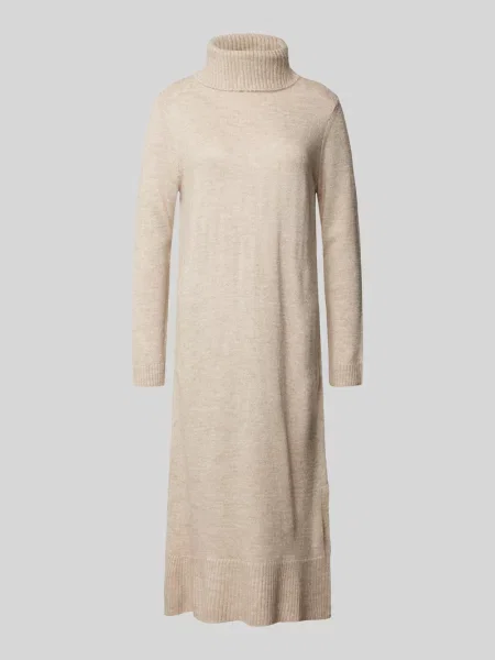 Sukienka z dzianiny z wywijanym kołnierzem model ‘BRANDIE’ Only biała