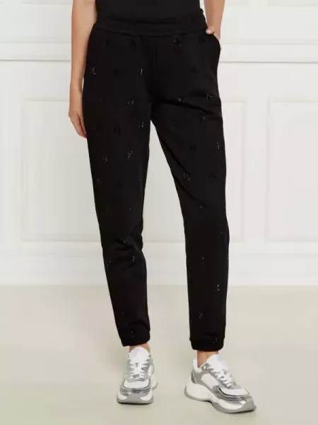 Karl Lagerfeld Pantaloni de trening Rhinestone negru