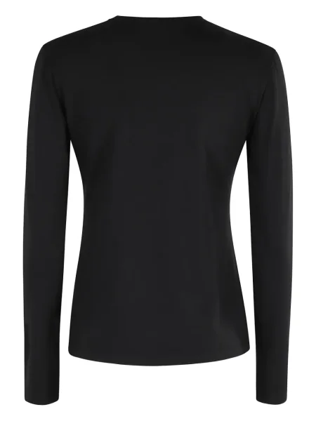 Top Seventy cu decolteu rotund lung negru