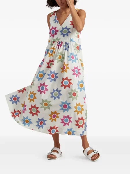 Rochie midi Chinti & Parker cu decolteu în V alb