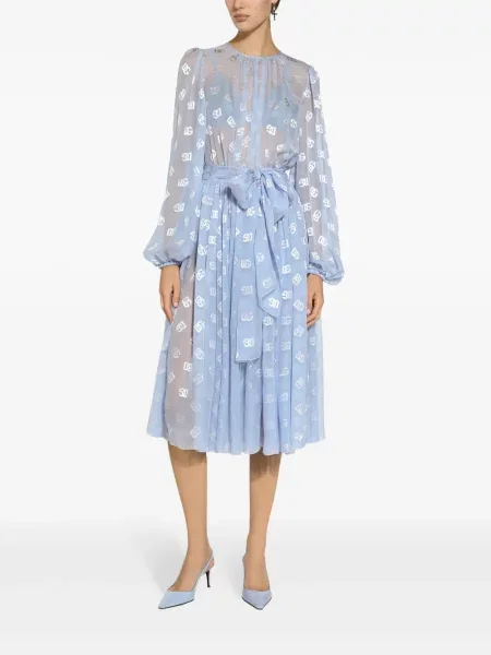 Šifono kostiumas midi midi suknelė Dolce & Gabbana mėlyna