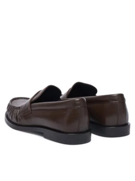 Loaferice Calvin Klein Round Loafer Lth Tamno smeđa