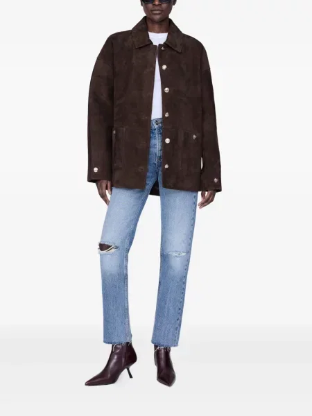 Geacă Anine Bing din piele de căprioară auriu