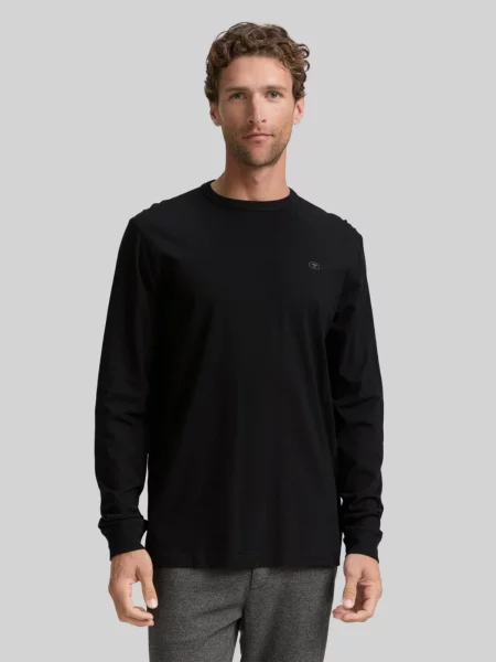 TOM TAILOR Póló Tom Tailor Basic Black fekete