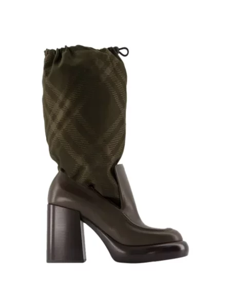 Botki Burberry skórzane zielone