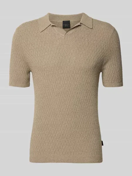 Koszulka polo z dzianiny o kroju slim fit z fakturowanym wzorem Bugatti