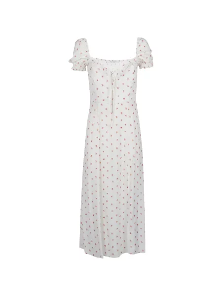 Sukienka midi Mar De Margaritas w kwiatki do kolan garniturowa biała