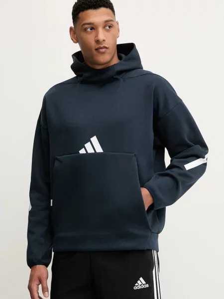 Pulover adidas x Z.N.E mornarsko s kapuco modra