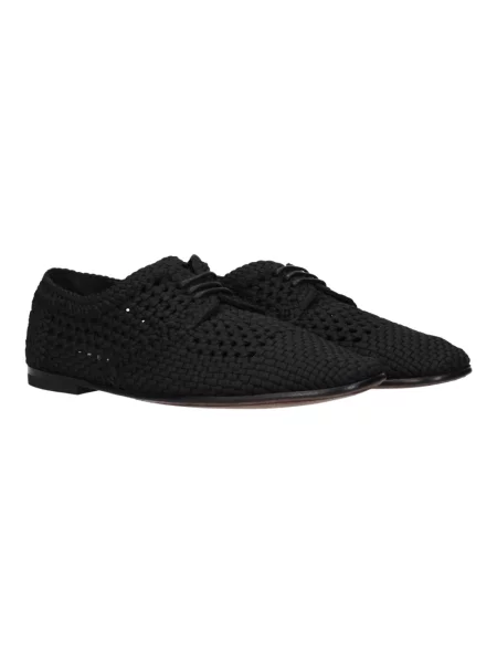 Derby Dolce And Gabbana skórzany wsuwany czarny