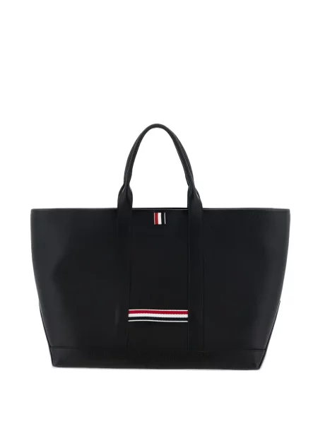 Geantă shopper Thom Browne din piele negru