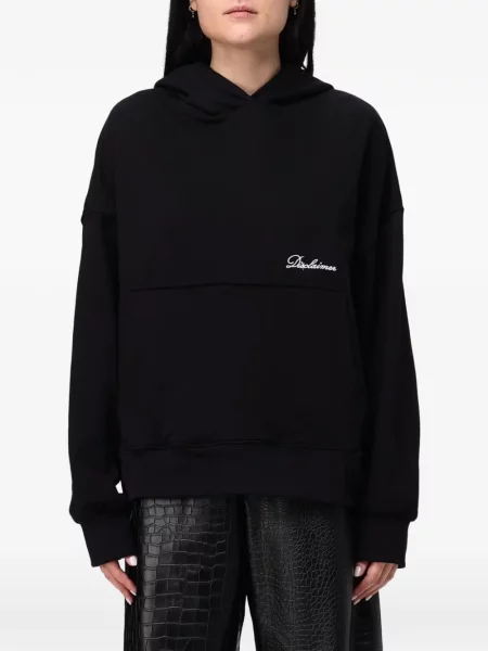 Hoodie Disclaimer με κέντημα μαύρο