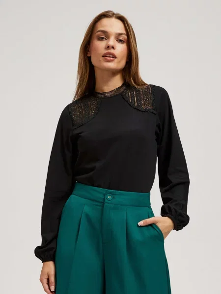 Bluză Marisse din dantelă negru