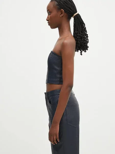 Блузка Rotate Braided однотонна синій