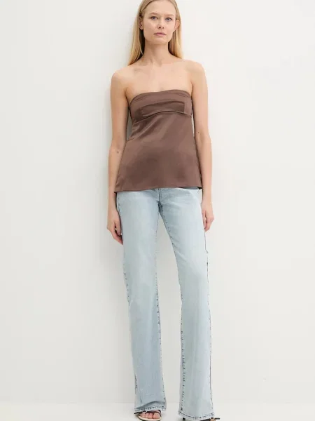 Patrizia Pepe jeansy high waist niebieskie
