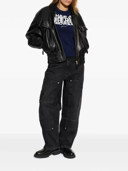 Tricou Ganni cu imagine albastru
