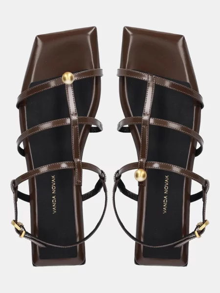 Kožené sandály Vanda Novak Bianca hnědá