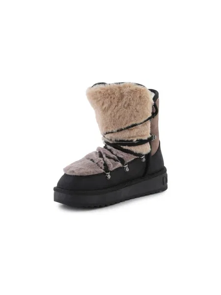 Pantofi D.franklin cu blană negru