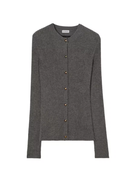 Cardigan Burberry din cașmir gri