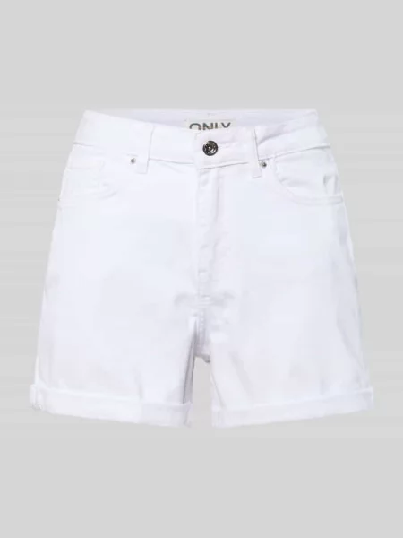 Szorty jeansowe o kroju regular fit z mieszanki bawełny model JOSEPHINE' Only białe