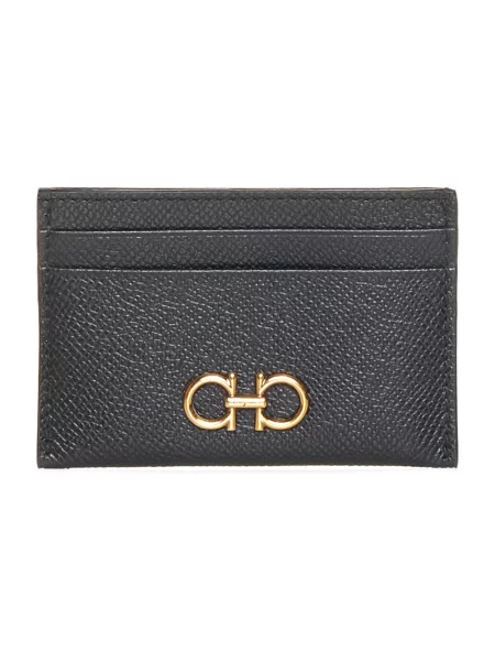 Portfel Ferragamo skórzany z logo czarny