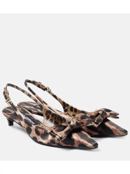 Pantofi cu toc Dolce&gabbana din satin cu imagine slingback