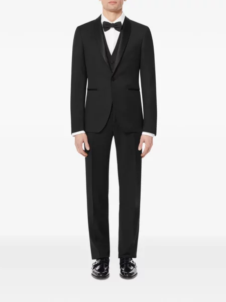 Costum Tagliatore din satin cu rever negru
