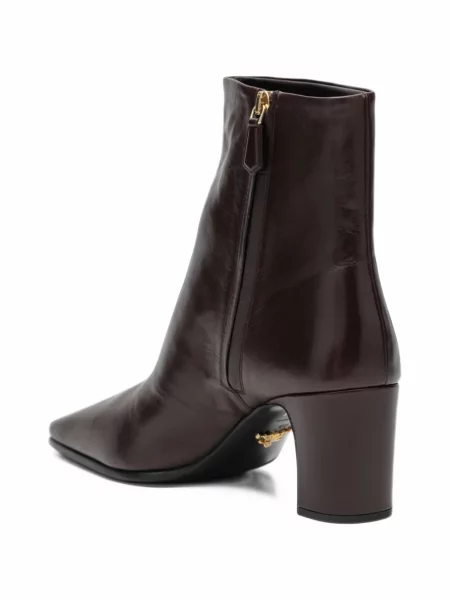 Botine Prada din piele maro
