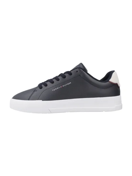Tommy Hilfiger bőr sportcipő TH COURT LTH DETAIL ESS sötétkék kék
