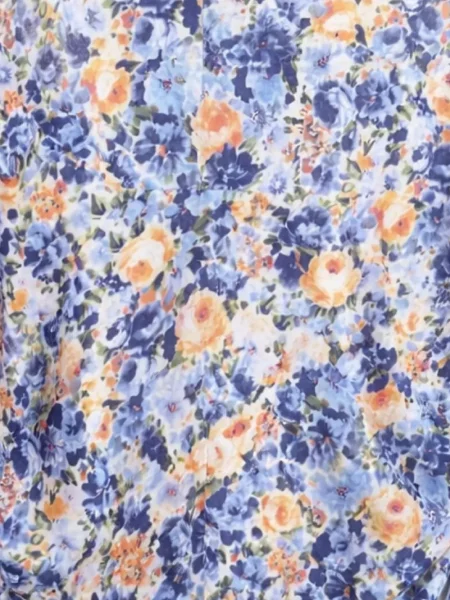 Top Ulla Johnson cu model floral albastru