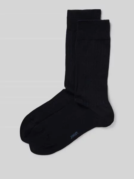 Skarpety JOOP! Collection;Mieszanka bawełny ekologicznej z dodatkiem streczu;Model ‘MEN PREMIUM ESSENTIALS’;Fakturowany wzór;Z napisem z logo;Elastyczne prążkowane ściągacze