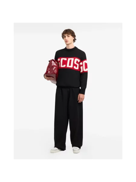 Sweter Gcds wełniany z logo czarny