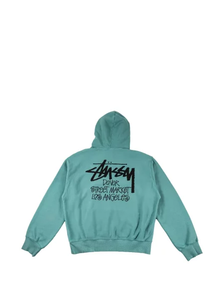 Ulična majica s kapuljačom Stüssy s printom zelena