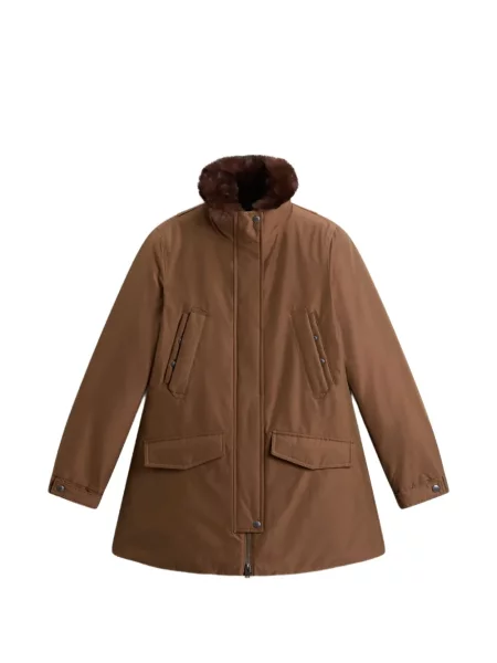 Garnitură de blană geacă parka Woolrich cu blană maro