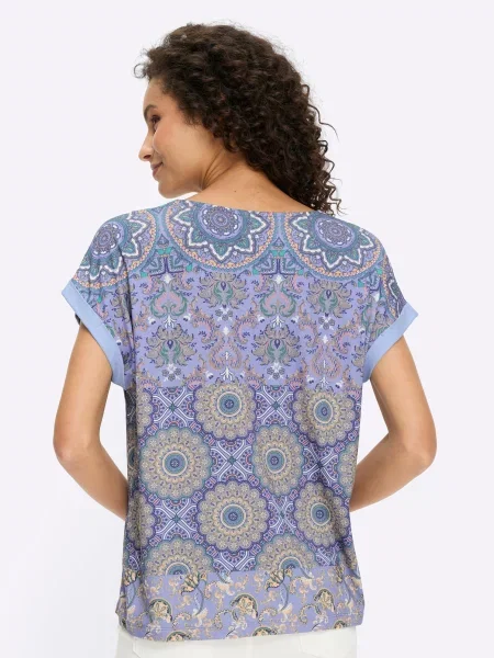 Heine Tricou ecru roz albastru