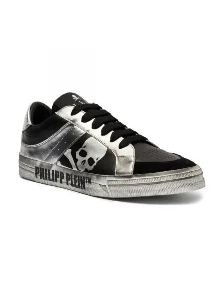 Philipp Plein Bőr tornacipő fekete