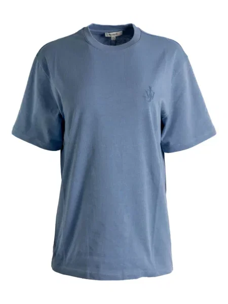 Tricou Jw Anderson cu broderie scurt albastru