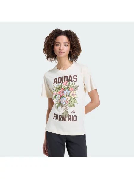 TRIČKO ADIDAS x FARM RIO GRAPHIC hnědé