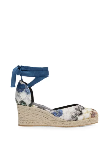 Espadrile Missoni tricotate cu legături alb