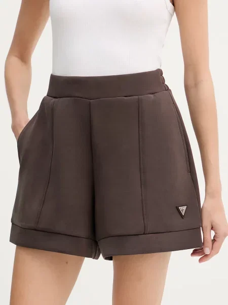 Guess pantaloni scurți de trening pentru femei cu modal OLYMPE maro